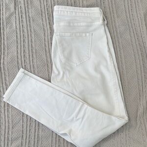A&F Women's White Ripped Jeans